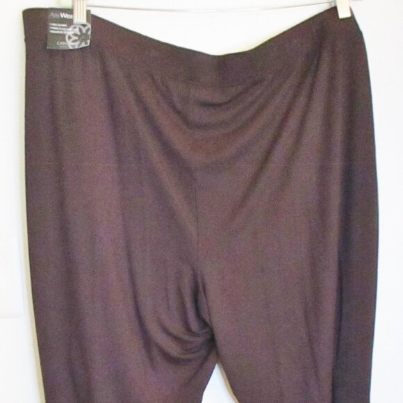 NWT Catherines AnyWear Womens Brown Pull On Slim Leg Pants Pockets Size 3X-26/28 - Picture 6 of 14